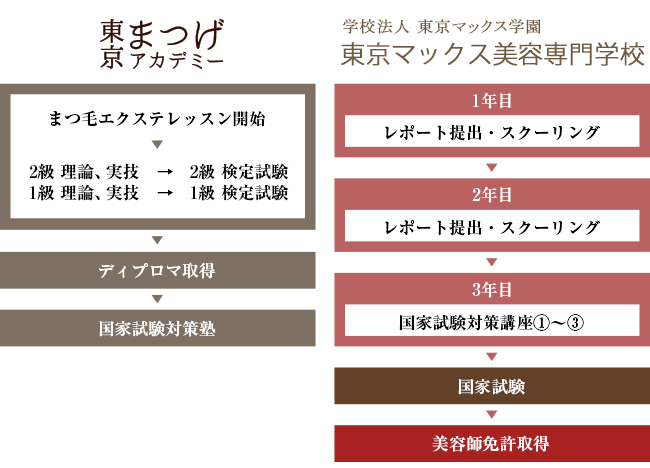 入学から資格取得までの流れ